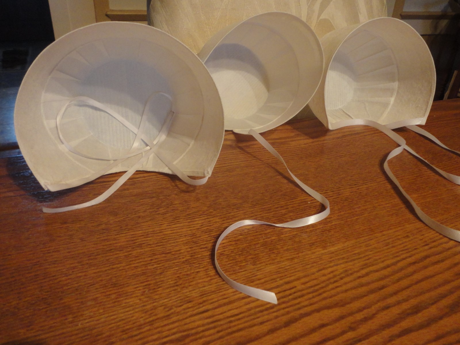 Lot of 3: White Amish child/ youth/ Woman Bonnet from Amish Farmhouse Authentic