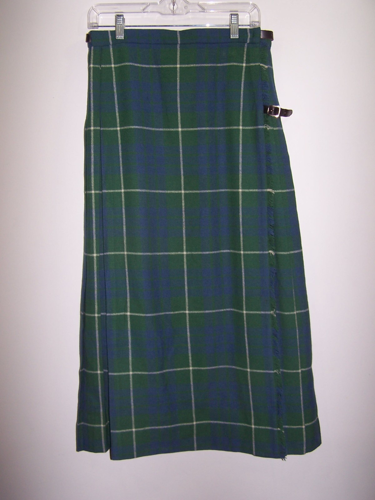 Vintage Clan Laird Scottish Tartan Wool Kilt Skirt Hips 42″ 107cm – Waist 30″