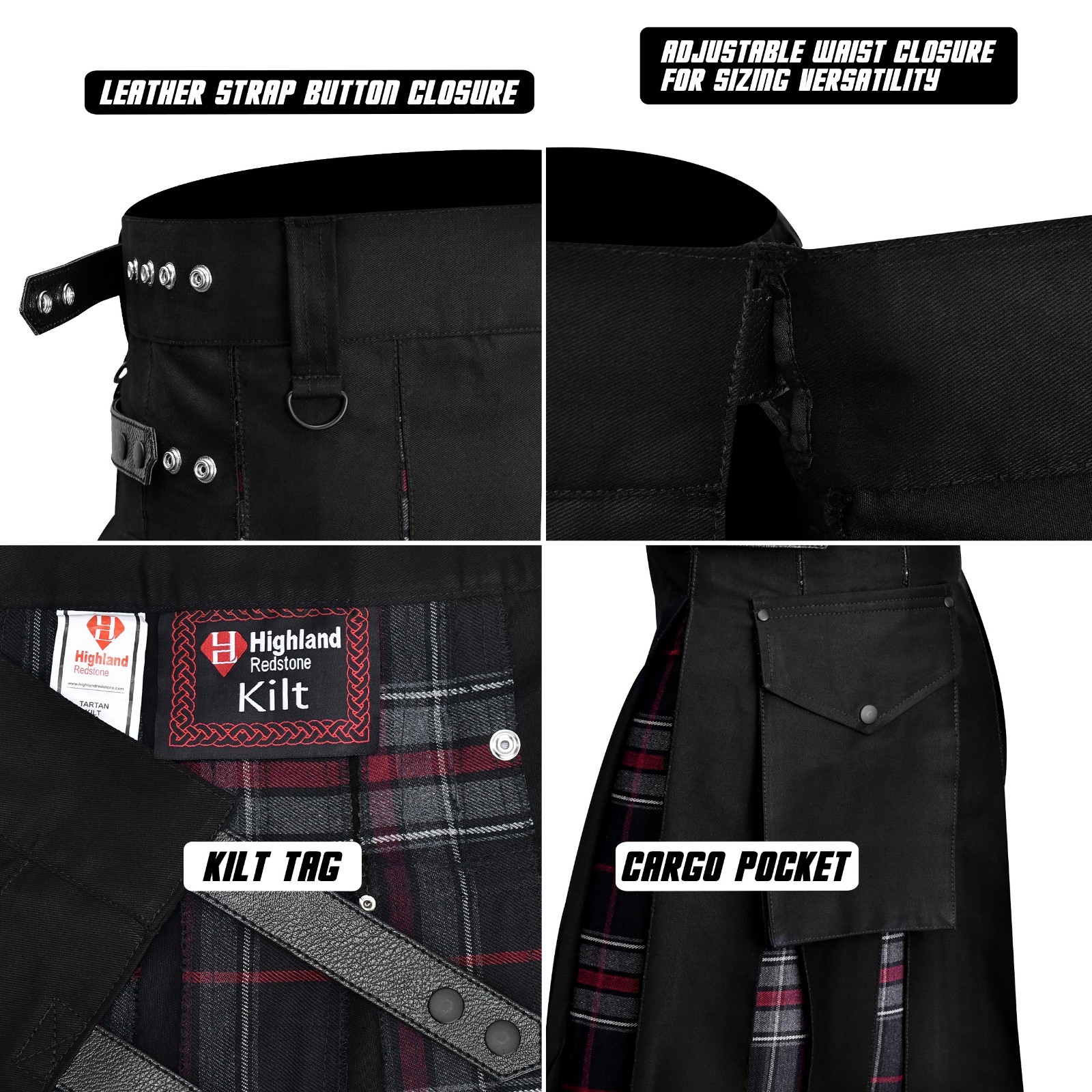 Hybrid Utility Kilts for Men Scottish Traditional Kilt with Flashes