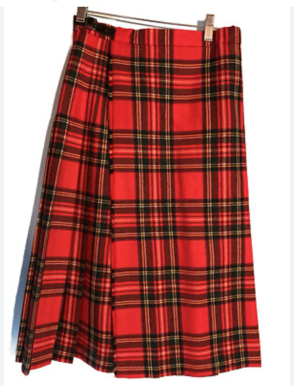 Moffat Woollens Pure New Wool Red Traditional Women’s Kilt UK 14 USA 12