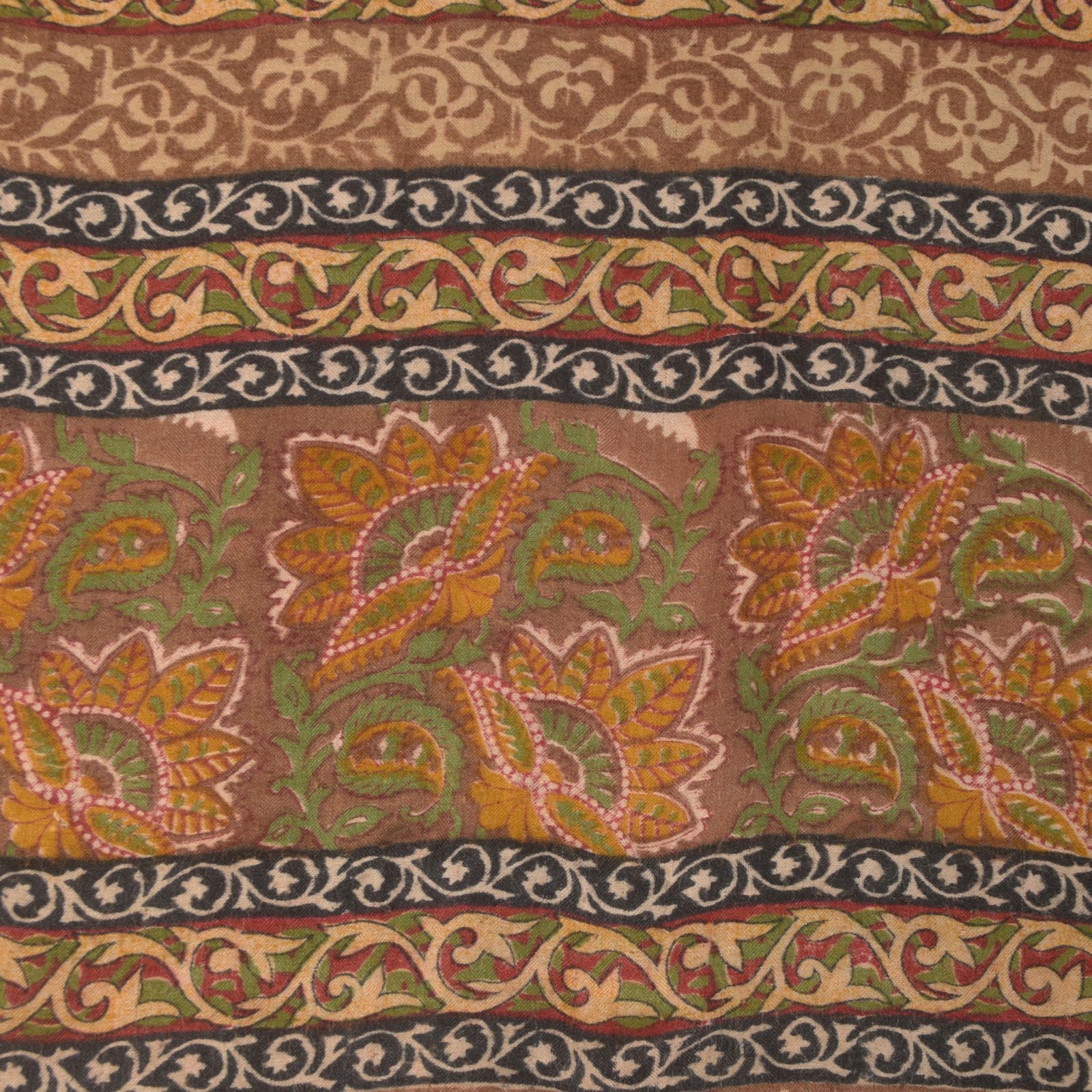 Sanskriti Vintage Soft Multicolor Pure Woolen Saree Block Printed Sari 5.5+Yd