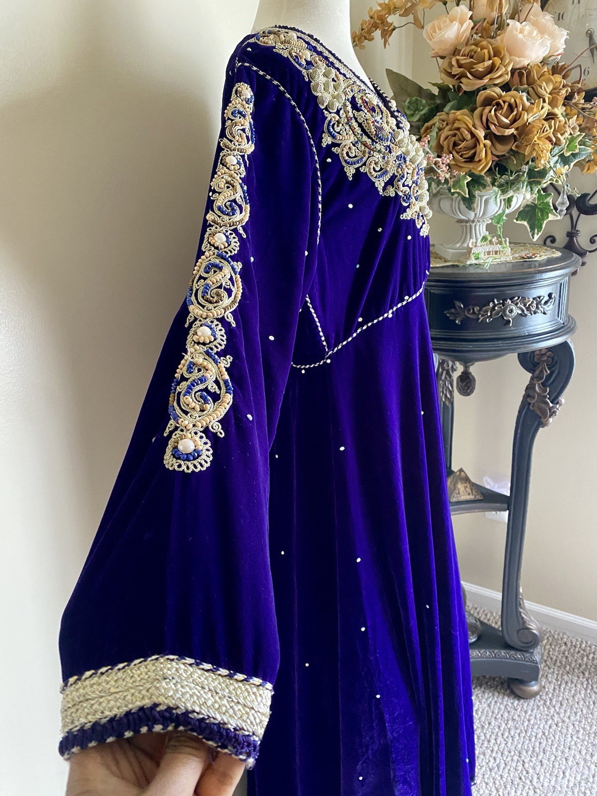 Velvet Flowy Anarkali Floor Length Indian Pakistani Wedding