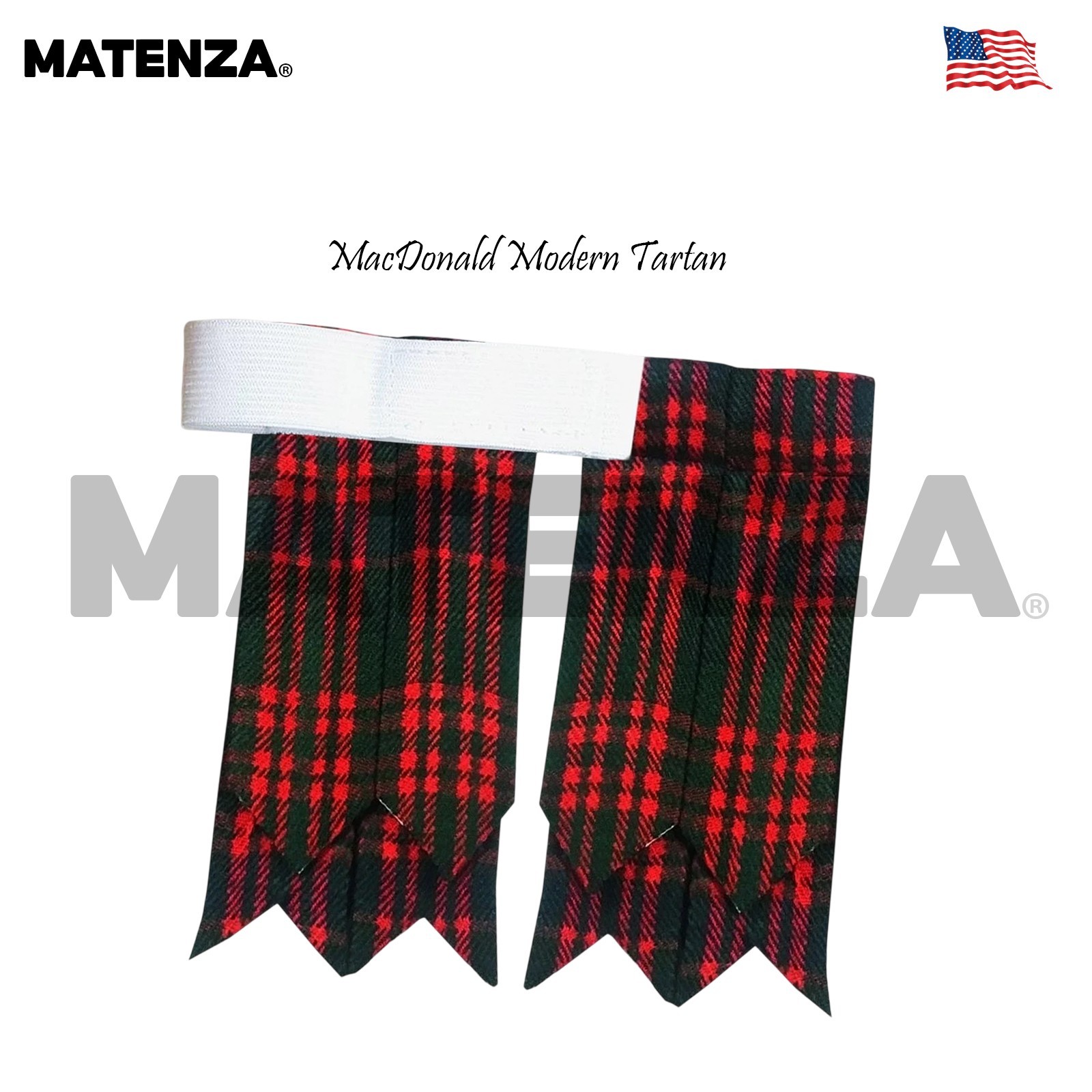 MacDonald Tartan Kilt Accessories Set 5Pc Scottish Highland Wear