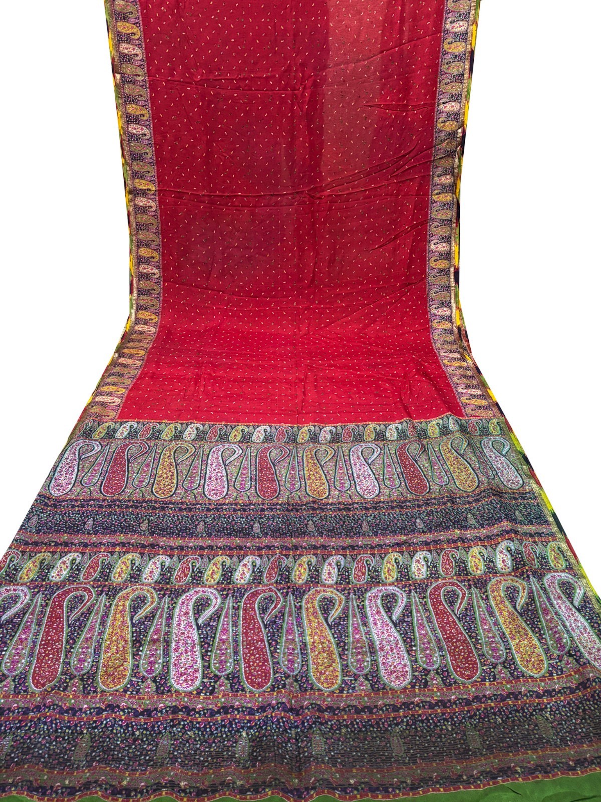 Vintage Chiffon Silk Saree, Lightweight Fabric for DIY & Sewing CS1117
