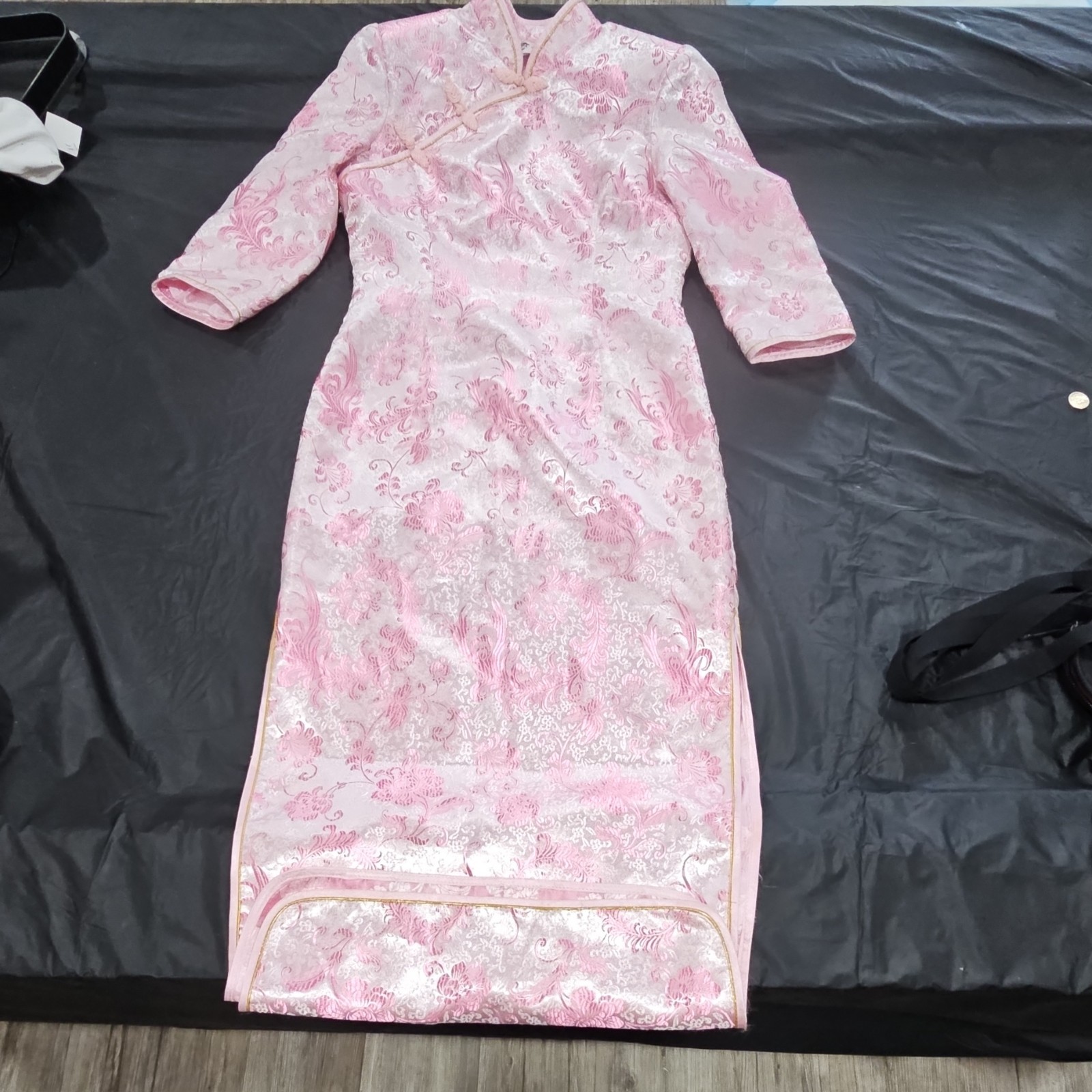 Lover’s Women’s Pink Brocade Satin Cheong-sam Qipao Dress, Size S