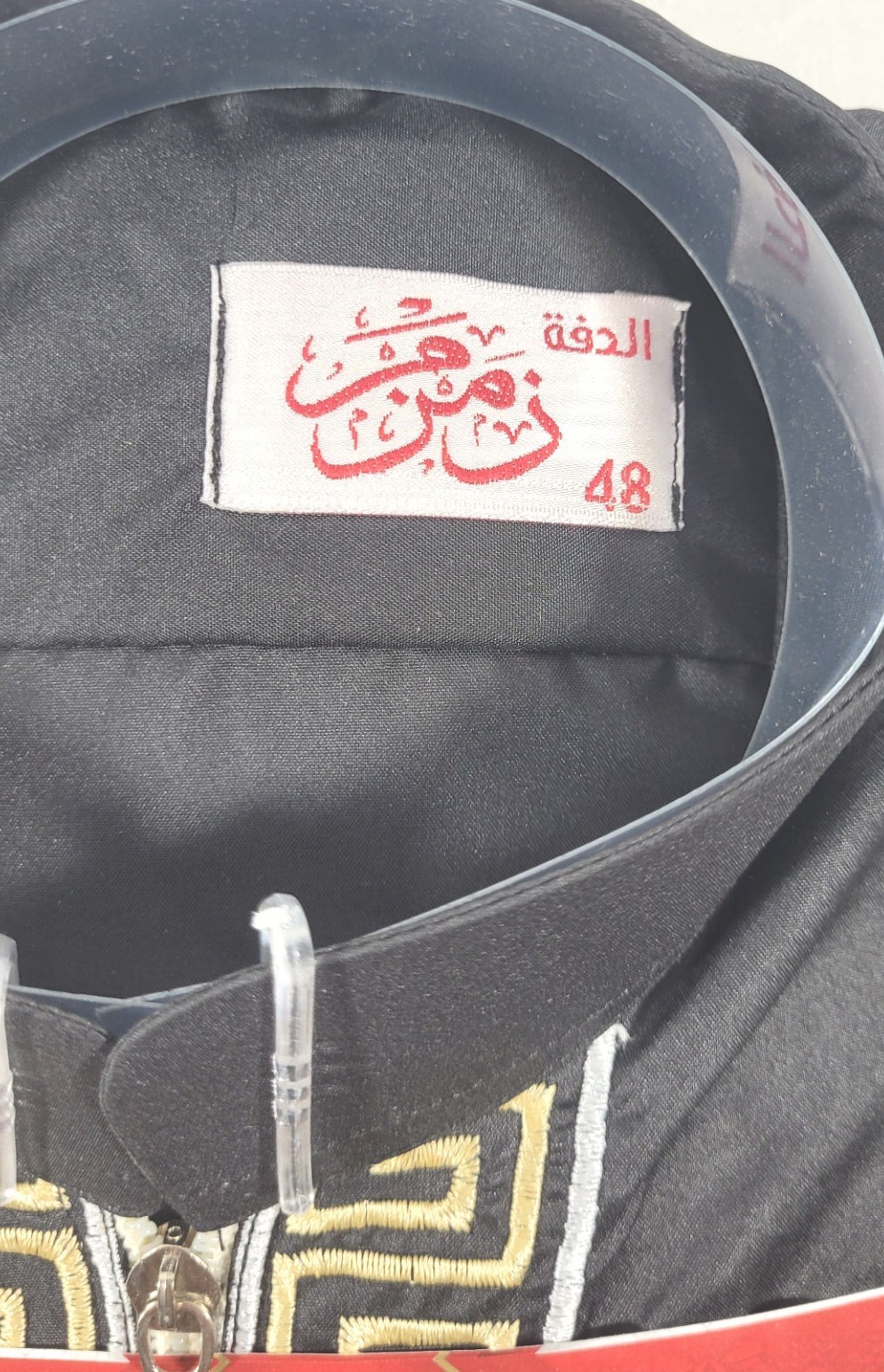 AL Daffah Boy’s Youth Designer Embroidered Muslim Arabic Thobe – Black/Gold – 48