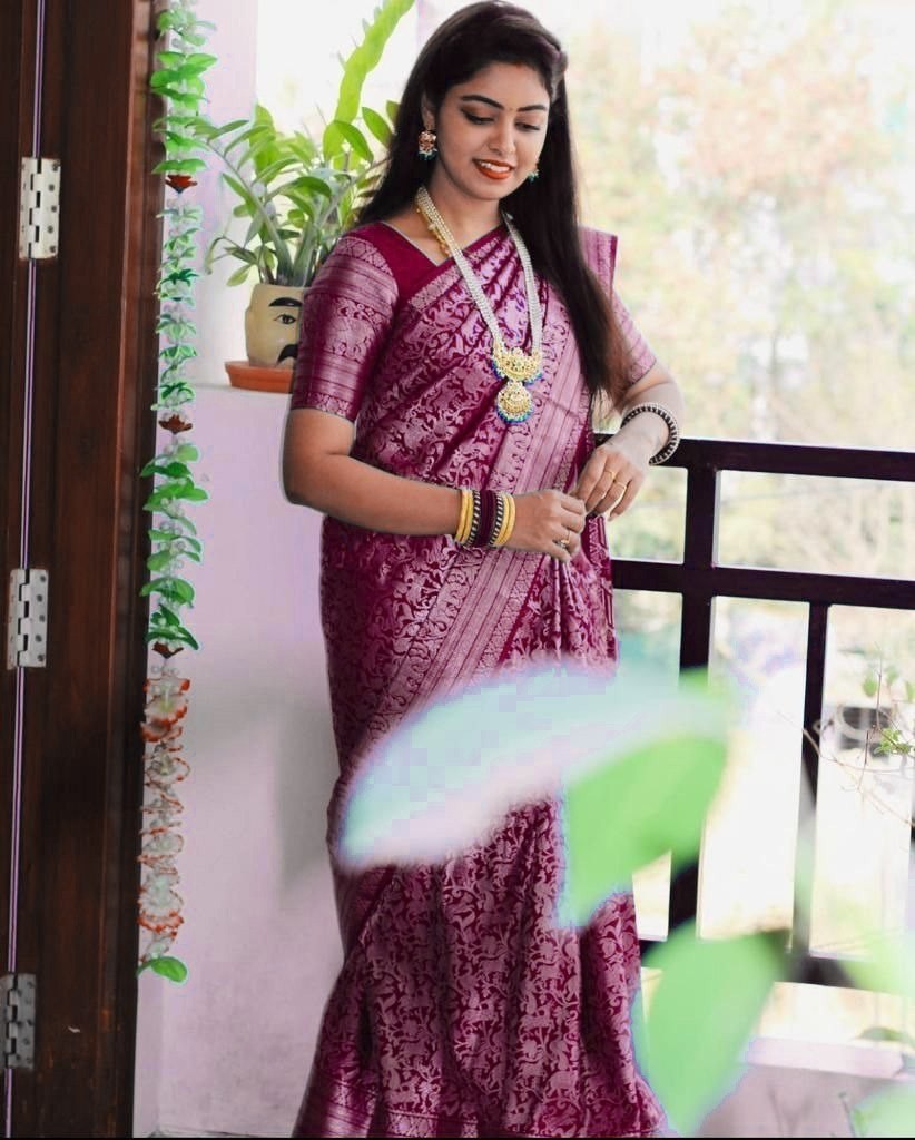 White Lichi Silk Saree with Red Blouse Indian Wedding Jacquard Border Sari