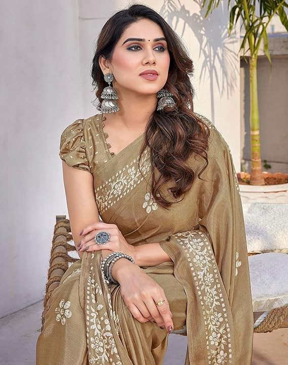 Women’s Elegant Malgudi Art Silk Saree with Blouse Material I Sarees For Woman