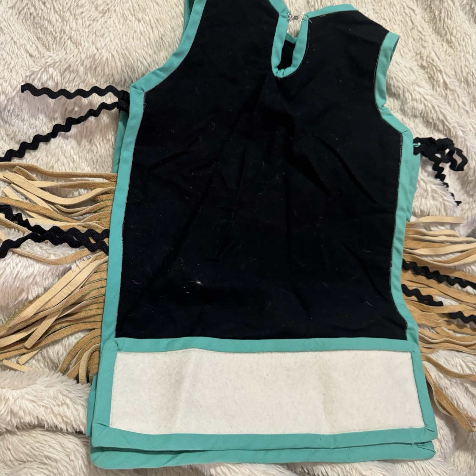 Alaska Native Style Child’s Regalia Vest Fringe Vtg Dance Turquoise Celebration