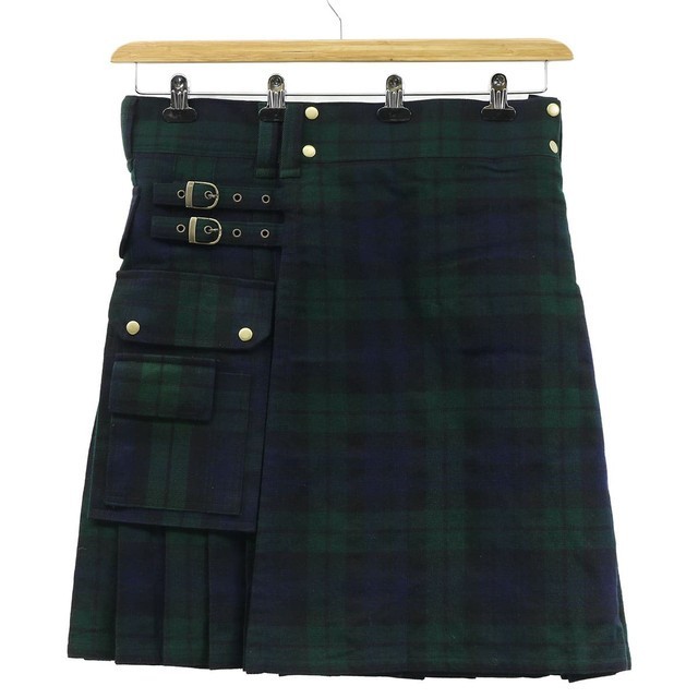 Black Watch Modern Tartan Utility Kilt – 30W 22L