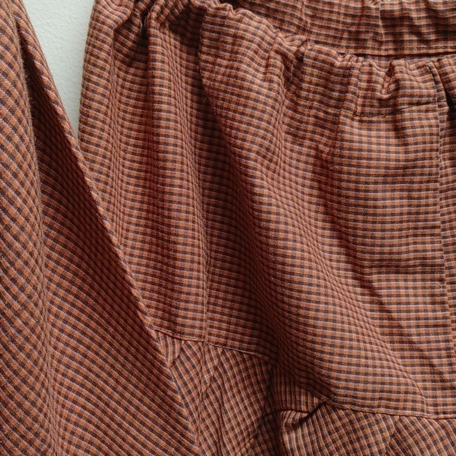 Kurta Dress & Pants Auburn and Black Check Size S