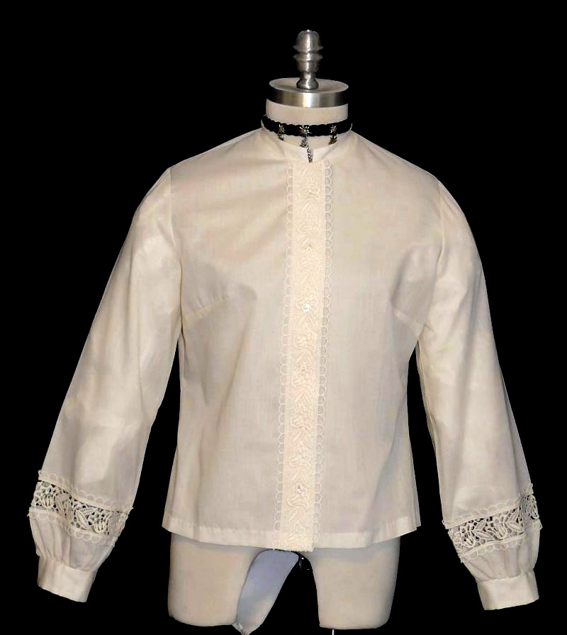 M B41″ Soft Cream EYELET LACE BLOUSE Shirt Top for German Dirndl Victorian Dress
