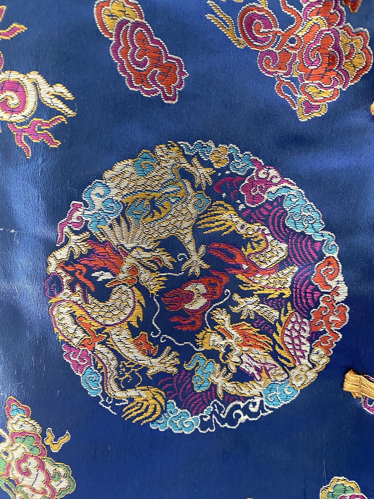 Vietnam Vest Ao DAI TRE EM Blue CHILD 12-14 Faux Fur traditional