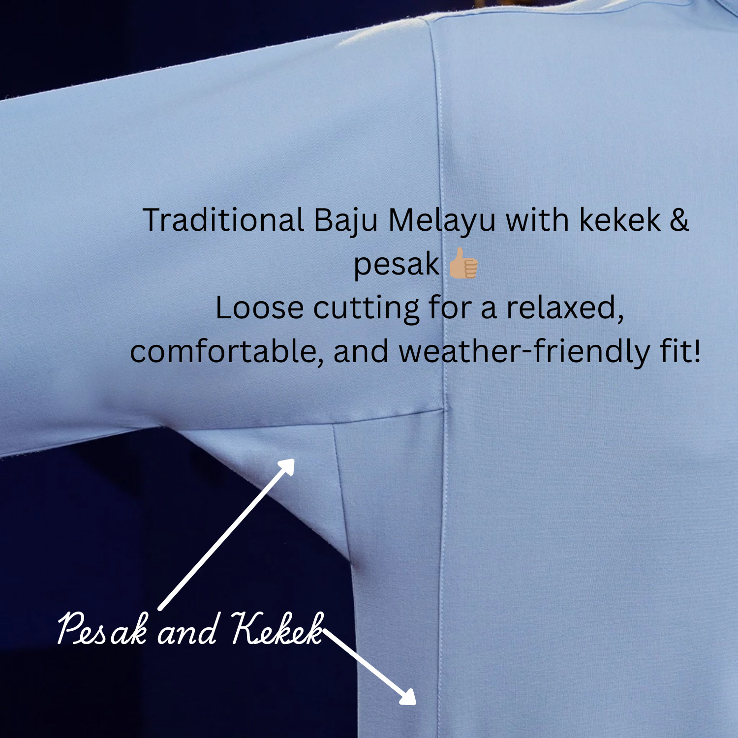 Bulan Bintang Baju Melayu Traditional Fit Malay Attire – FREE sampin & shipping