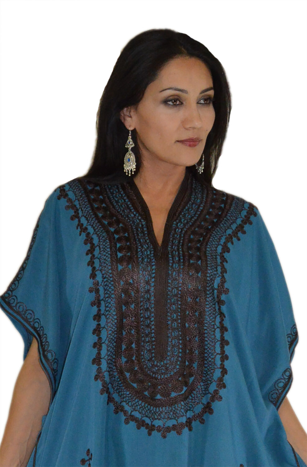 Moroccan Caftan Kaftan Women African Beach Summer Long Dress Blue