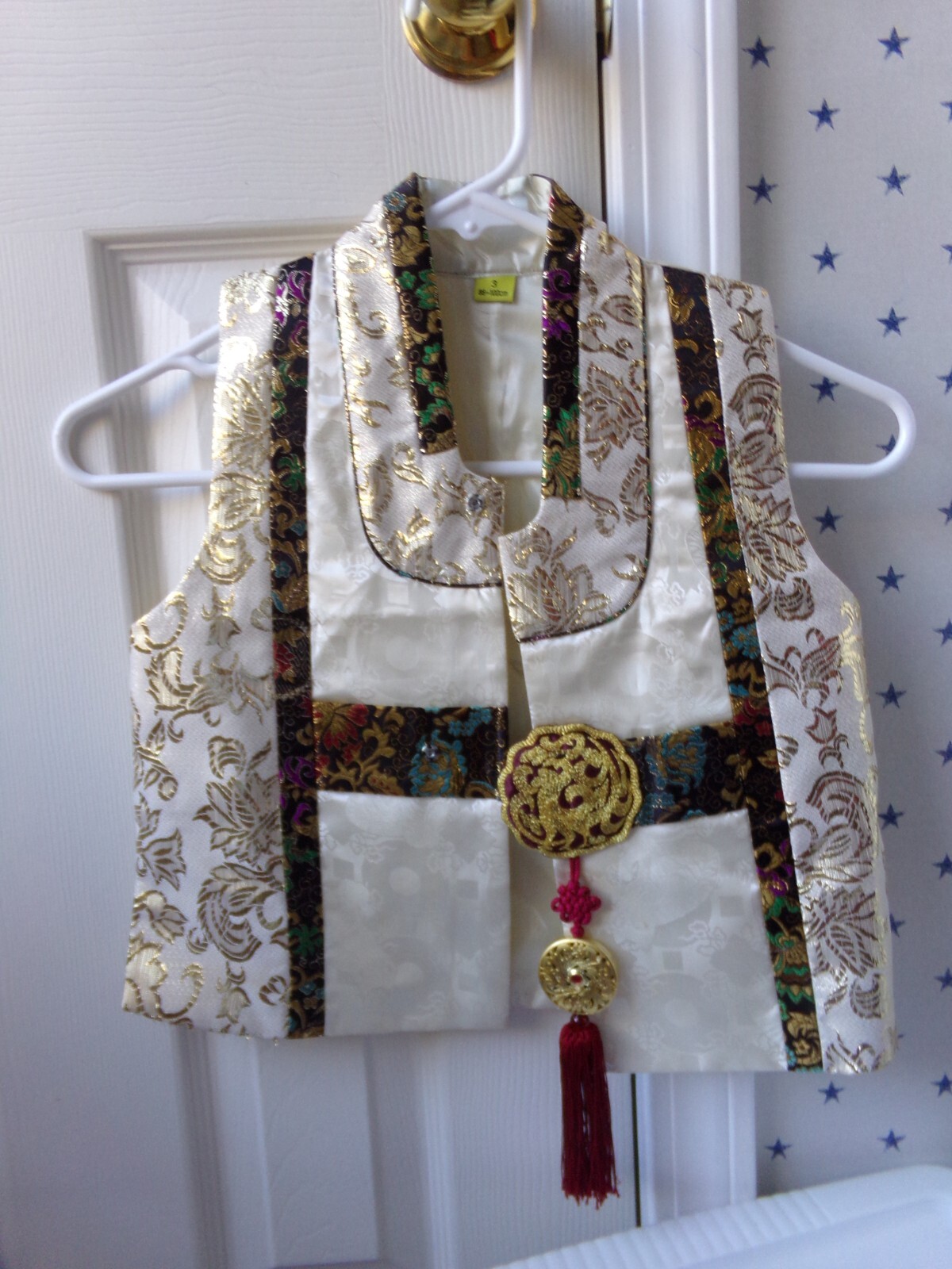 Korean Hanbok Size 3 Toddler Sz 3T Boys Set Traditional Ornate Dress Clothes Hat