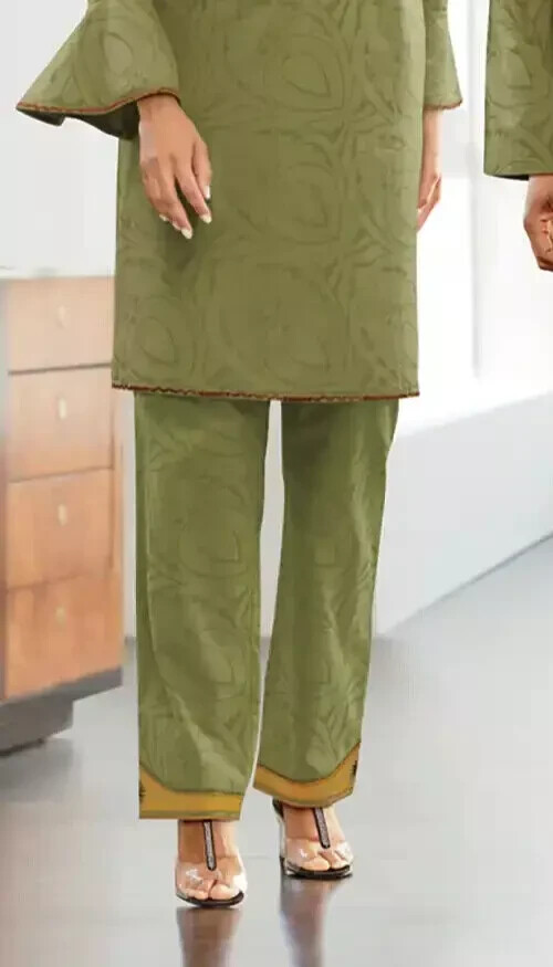 plus size 3X African Hirsi 2-Piece Green Tunic Shirt Pant Suit Set by Ashro new