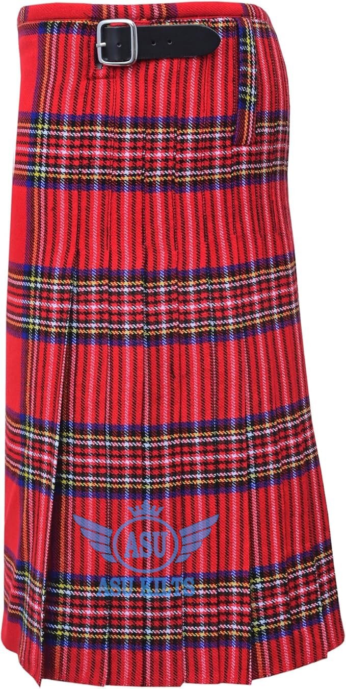 Scottish Traditional Handmade Royal Stewart Tartan Kilt for men Custom Size