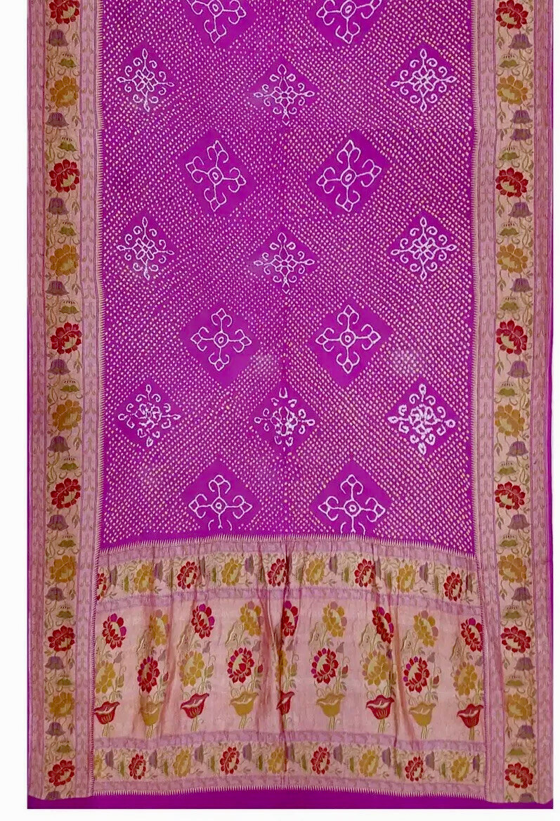 Pure Bandhini Banaras paithani boarder saree