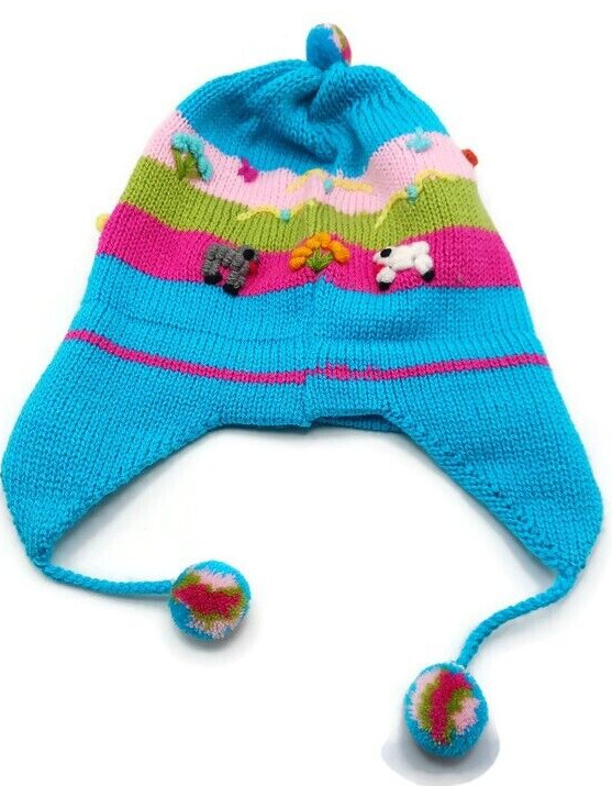 Handmade Chullo for kids – Peruvian Warmer hat for Winter knitting in Woll