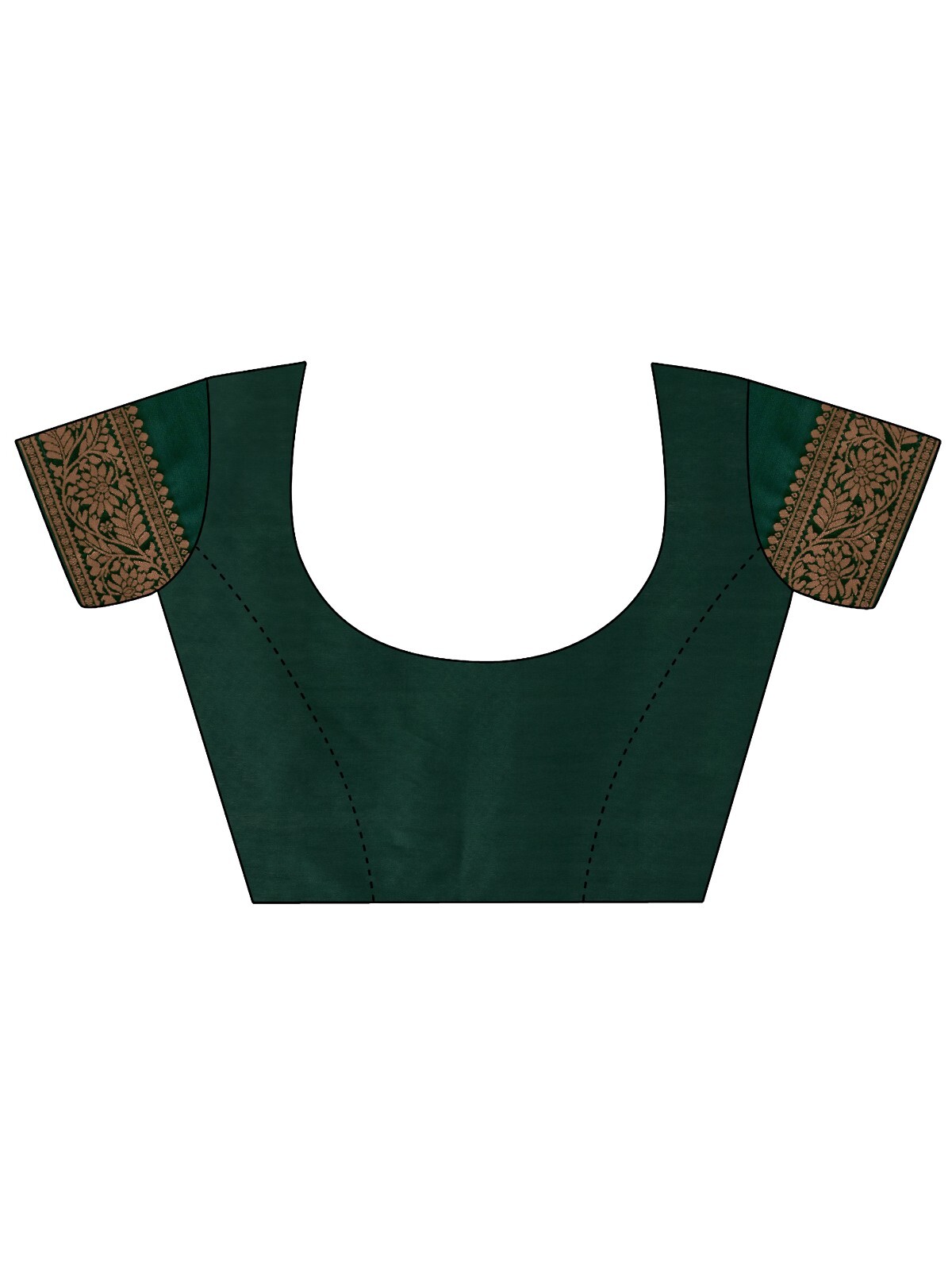 Areca Designer Copper Gajraj Green Silk saree blouses women Saree Cut- 5.5 Meter
