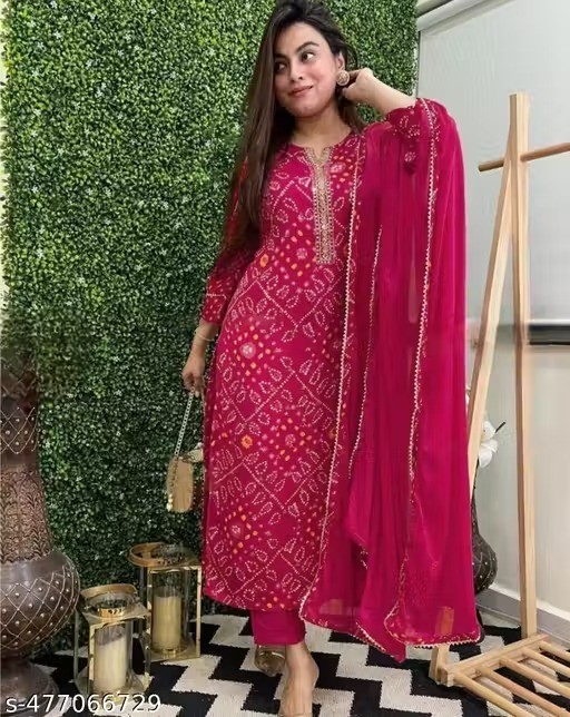 Indian Readymad Party Festive Wedding Rayon Kurta Kurti Pant Set for Women’s Gif