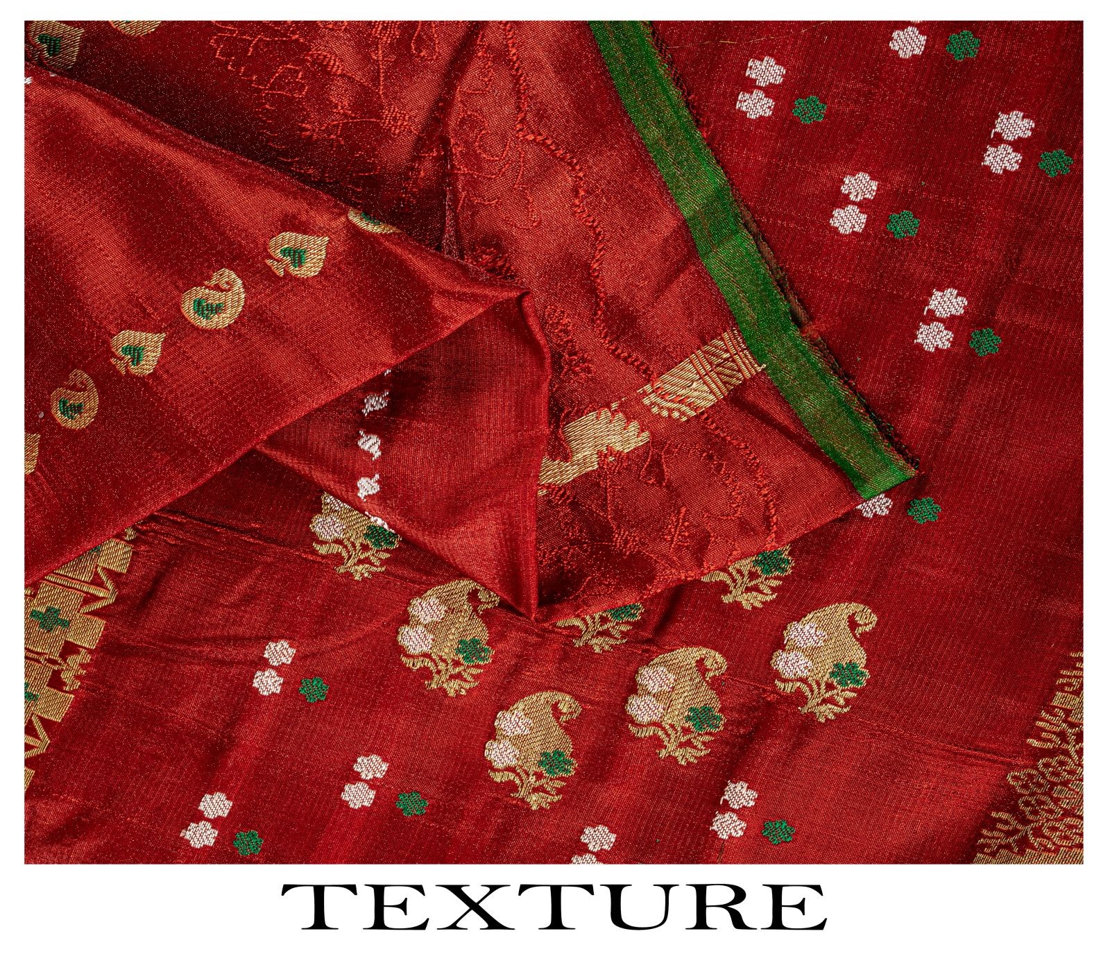 Sanskriti Vintage Red Blend Silk Zari Handwoven Saree Banarasi Brocade Craftsari