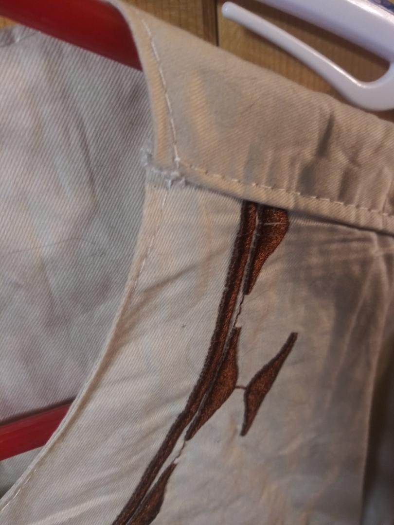 Black Men Turkey Tunic beige Embroidered with brown lines