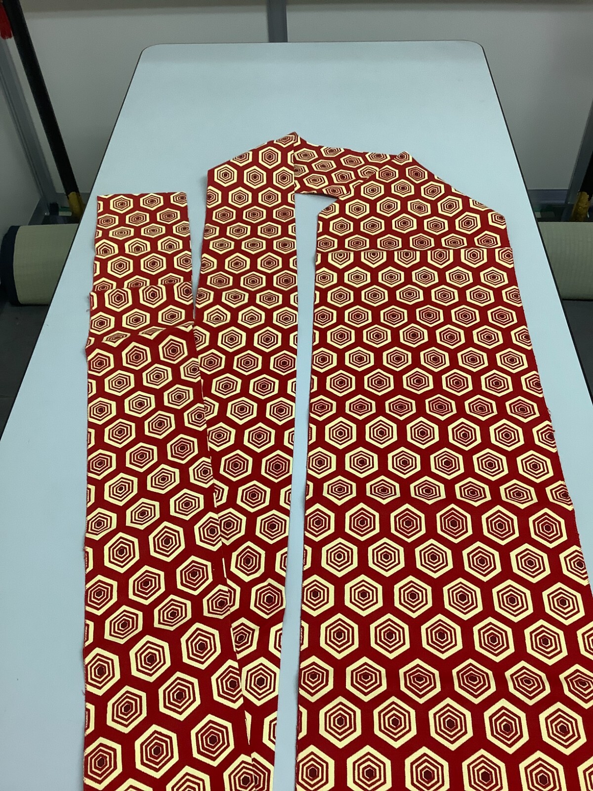 Japanese Vintage Kimono Nagoya Obi cotton red pattern tradition 139.3×10.6inch