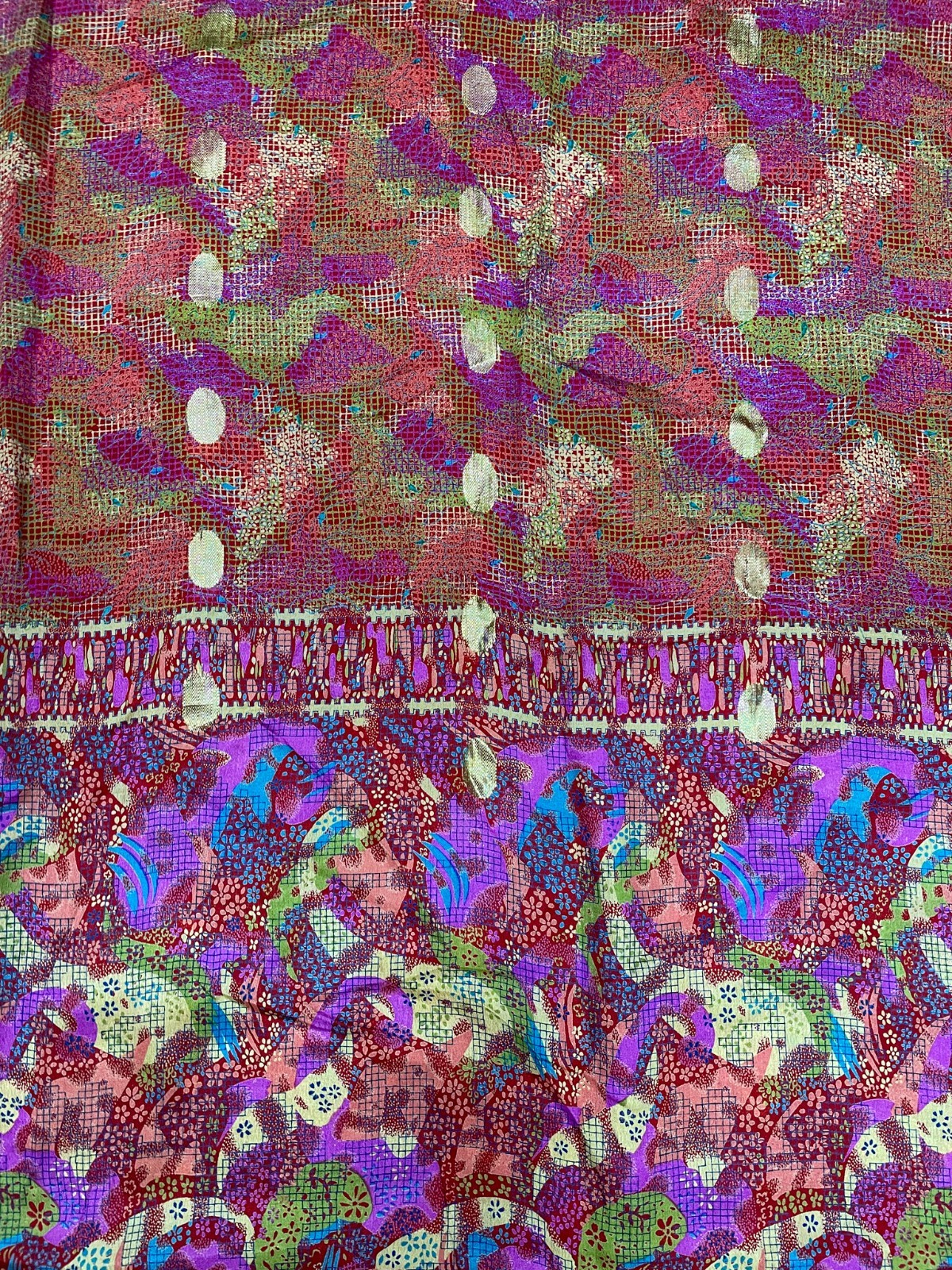 Vintage Chiffon Silk Saree, Lightweight Fabric for DIY & Sewing CS1106