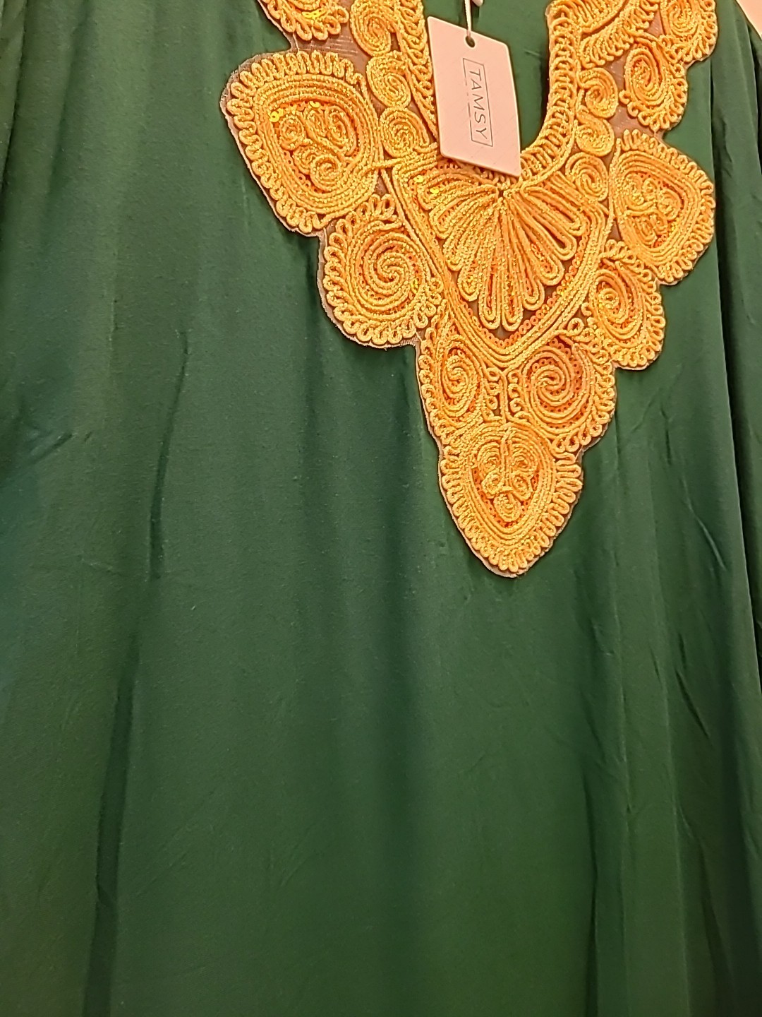 Tamsy Germany Caftan Kaftan Dress African Womens Casual Gown Handmade Green