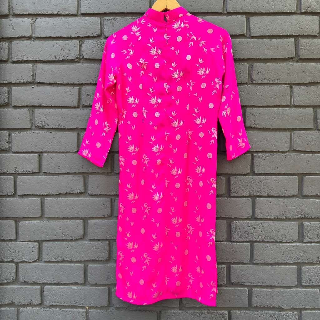 Vietnamese Traditional Dress Girls Be Gai Ao Dai NO PANT TRE EM TET VIETNAM Pink