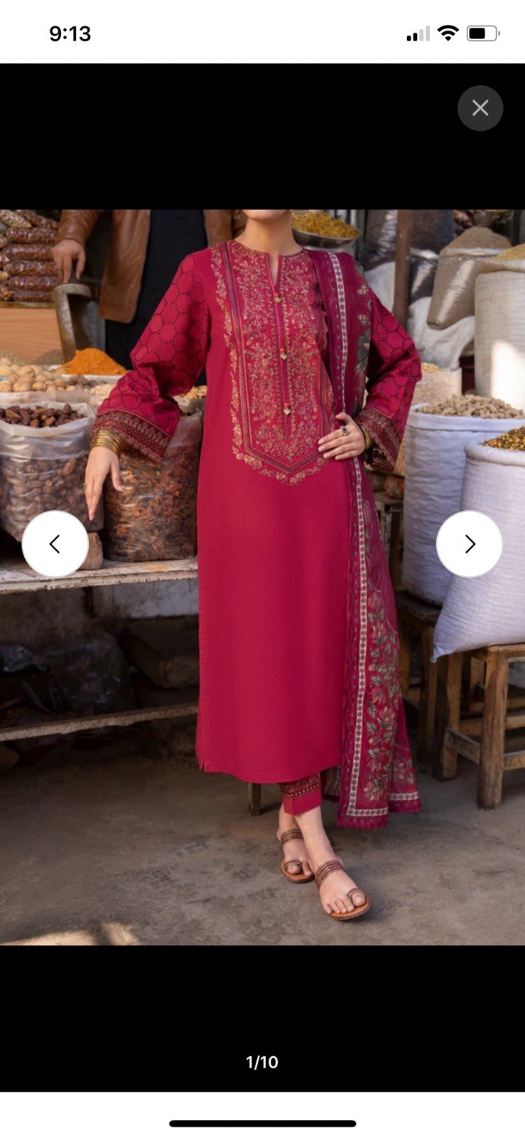 Pakistani Lawn Cotton Salwar Kameez Ready to Wear Size 44