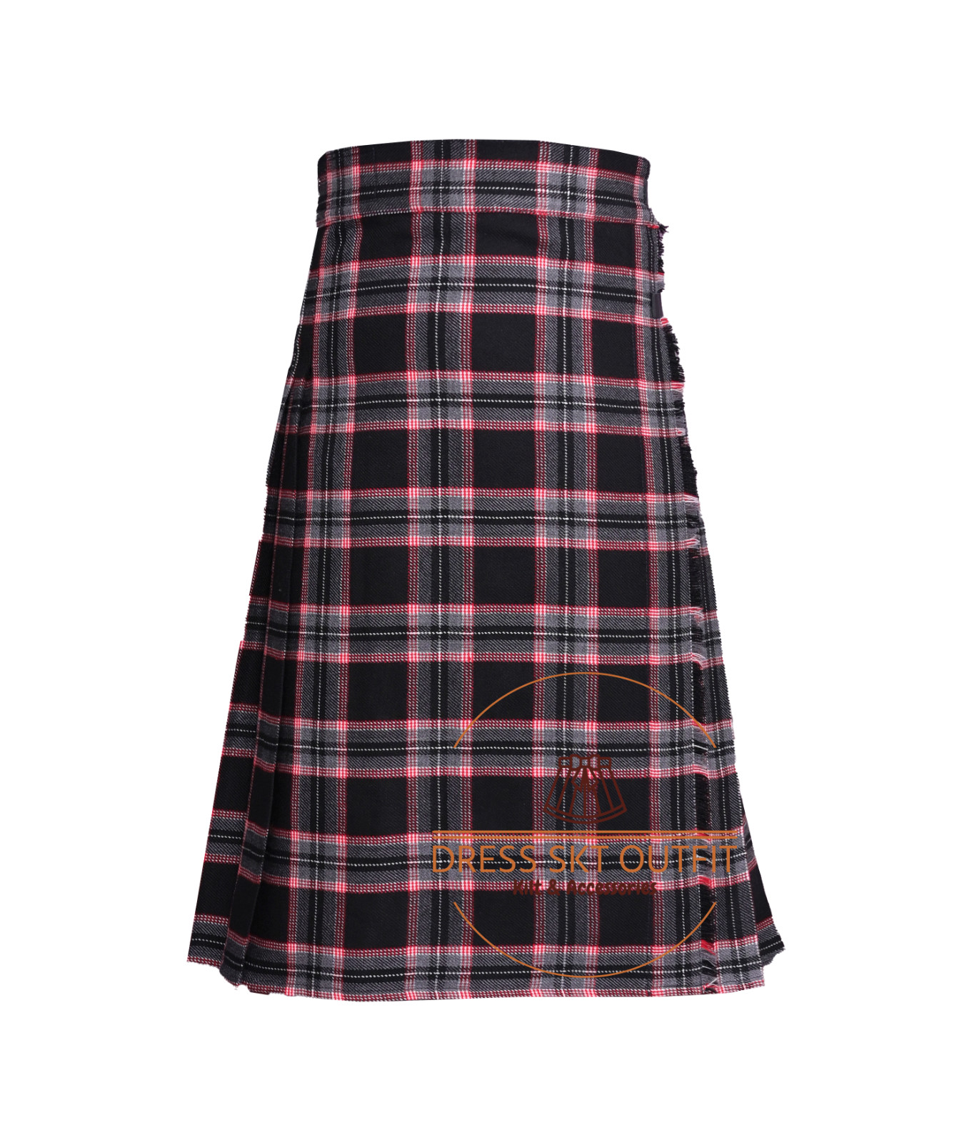 Black Magic Tartan Maxi Skirt for Women – Floor Length Tartan Hostess Skirt