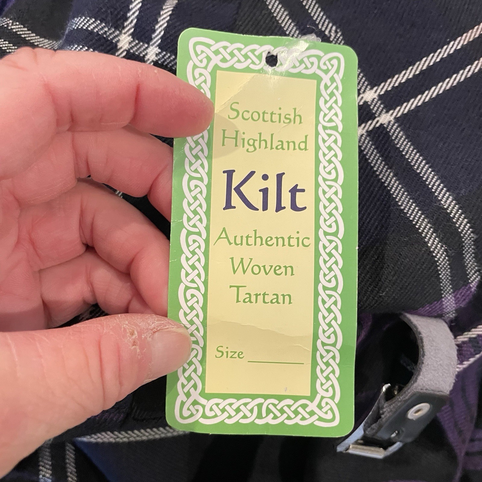The Kilt navy blue purple Authentic Scottish Highlands Tartan skirt Women 18 NWT