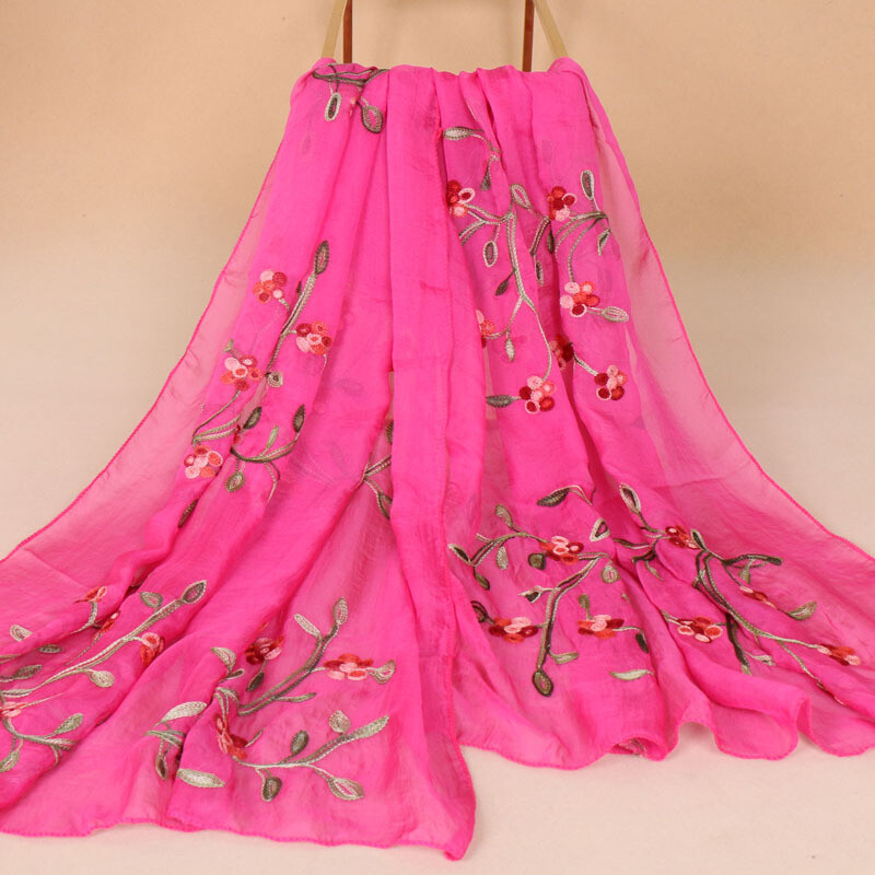Women Soft Long Neck Large Scarf Wrap Shawl Flower Chiffon Stole Scarves180*75CM