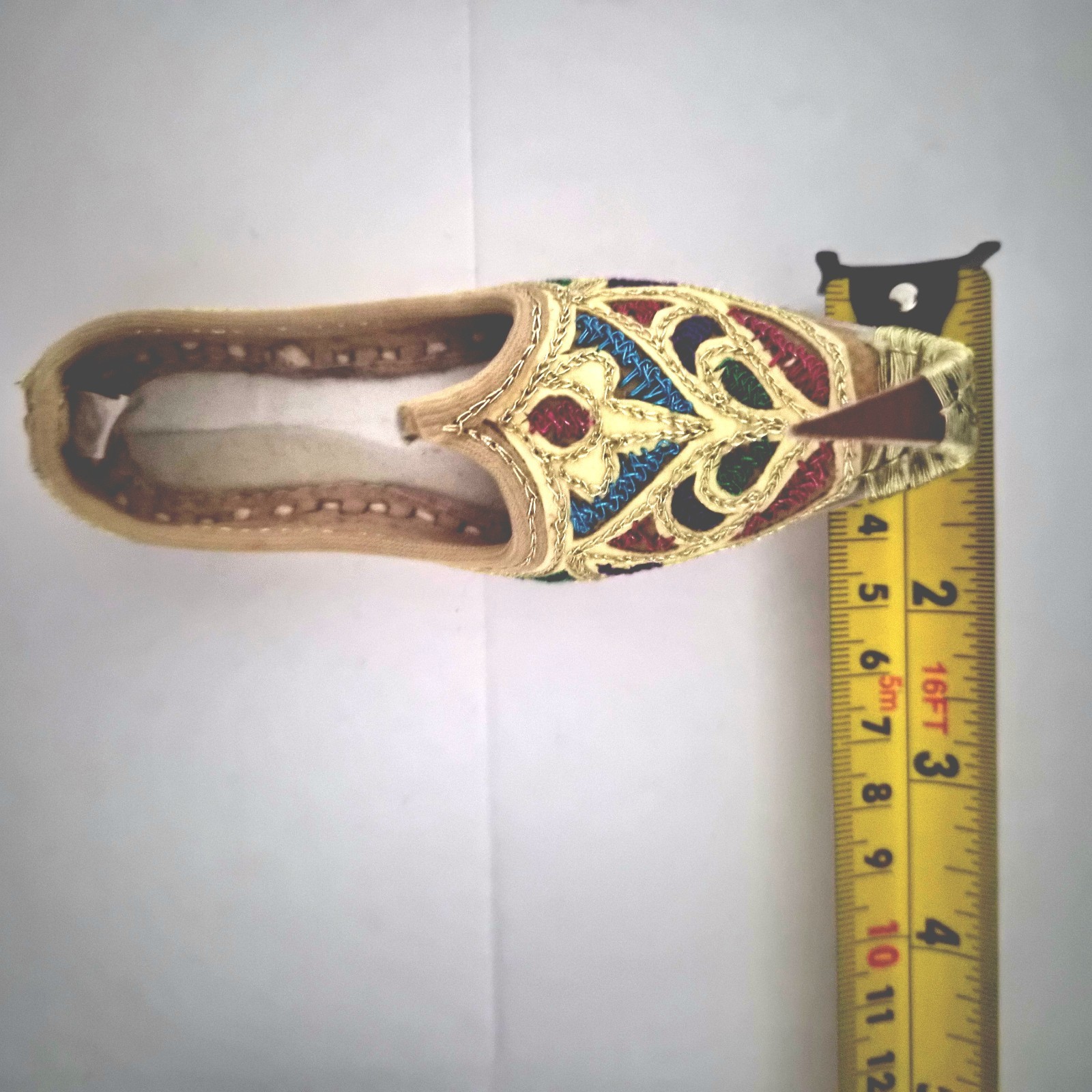 Handmade Mojari Embroidered Shoes Gold Red Blue Green Beige