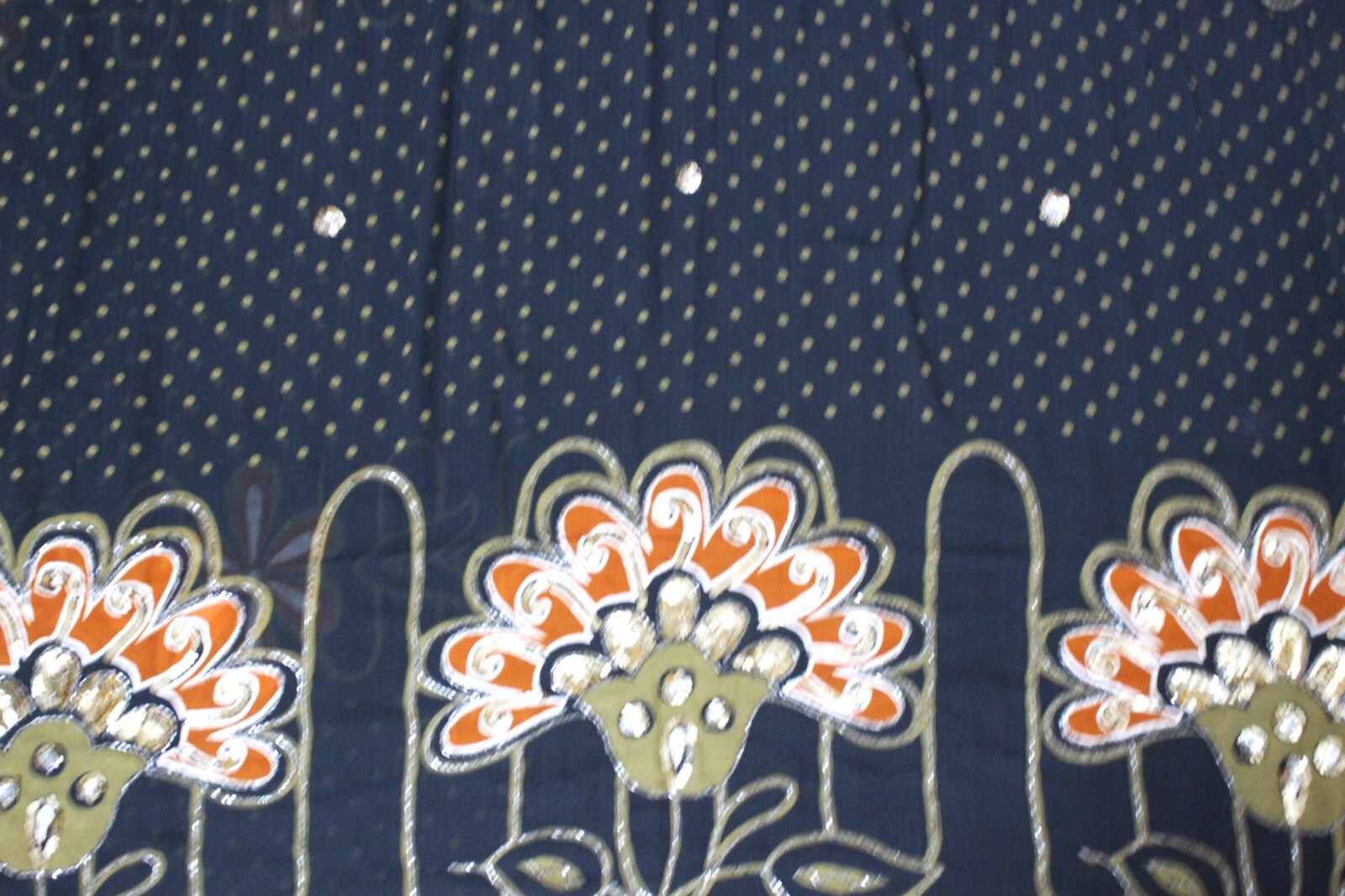 Indian Bridal Saree Women Wrap Dress Used Embroidered Black Vintage Sari Fabric