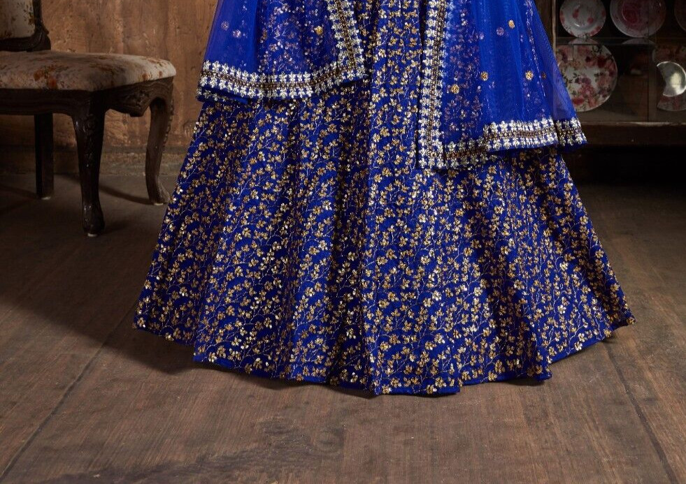 Designer Raw Silk Lehenga Choli With Soft Net Dupatta For Indian Wedding Wear