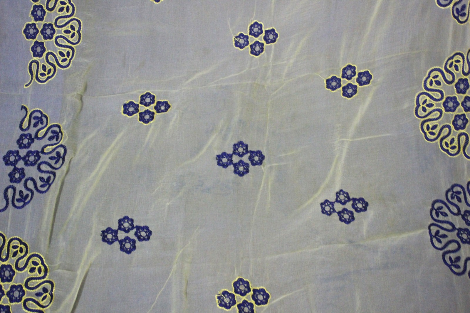 Indian Embroidered Saree Women Wrap Chiffon Dress Sari Curtain Drape 5Y Fabric