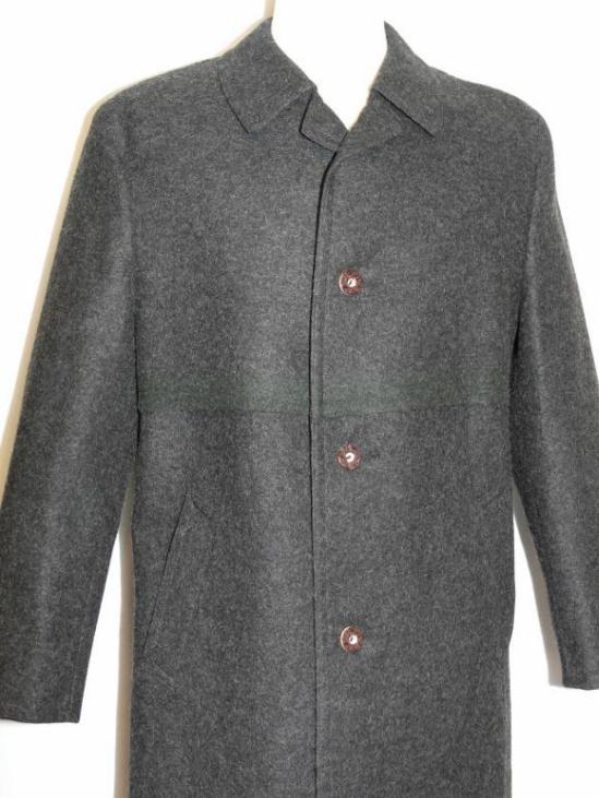 BOILED WOOL Over COAT Jacket BLACK Winter WARM Men LONG SLEEVES C47″ Large