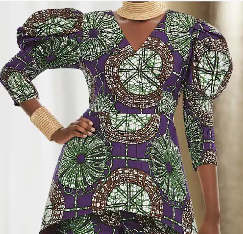 Size 26W PLUS Ashro Purple Green Multi African American Pride Corinda Pant Set