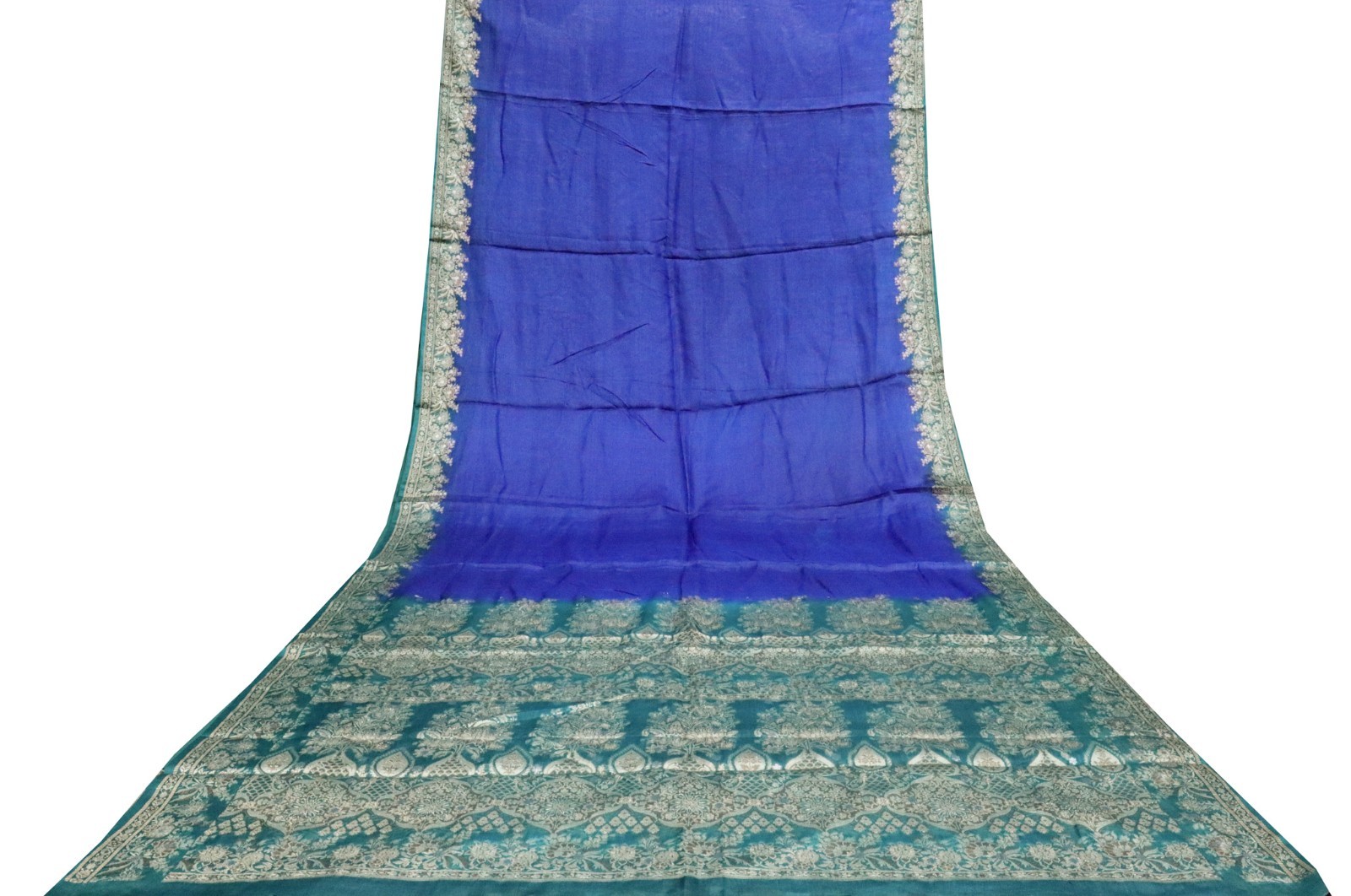 Vintage Tussar Silk Saree, Upcycled Printed Tussah Silk DIY Fabric TS1163
