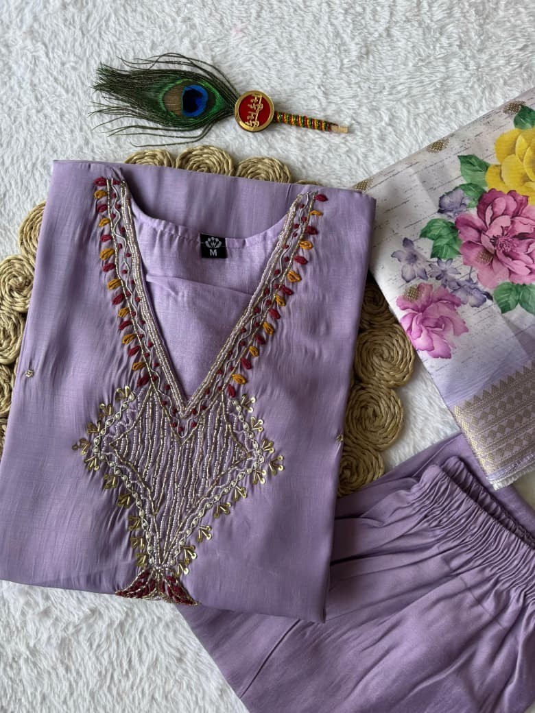 Lavender Salwar Kameez Kurti Indian Pakistani Tunic Party Wear Bollywood Dress