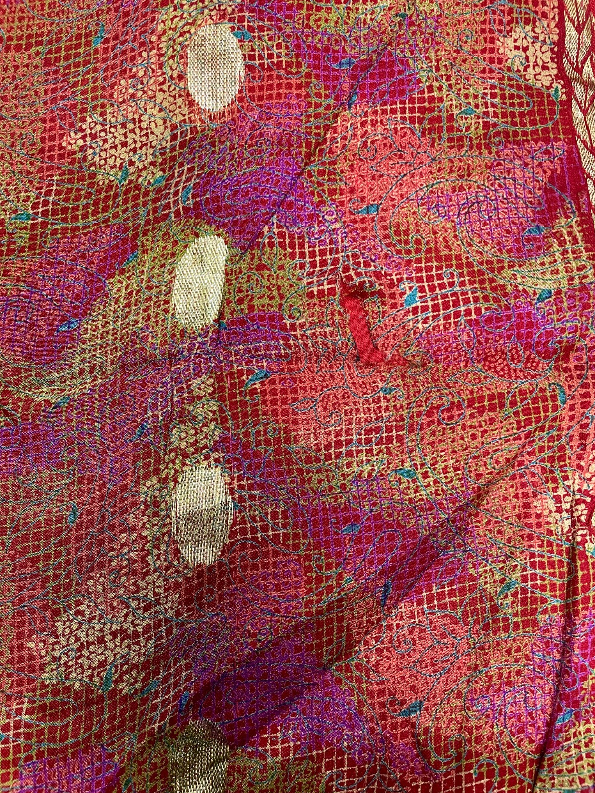 Vintage Chiffon Silk Saree, Lightweight Fabric for DIY & Sewing CS1106
