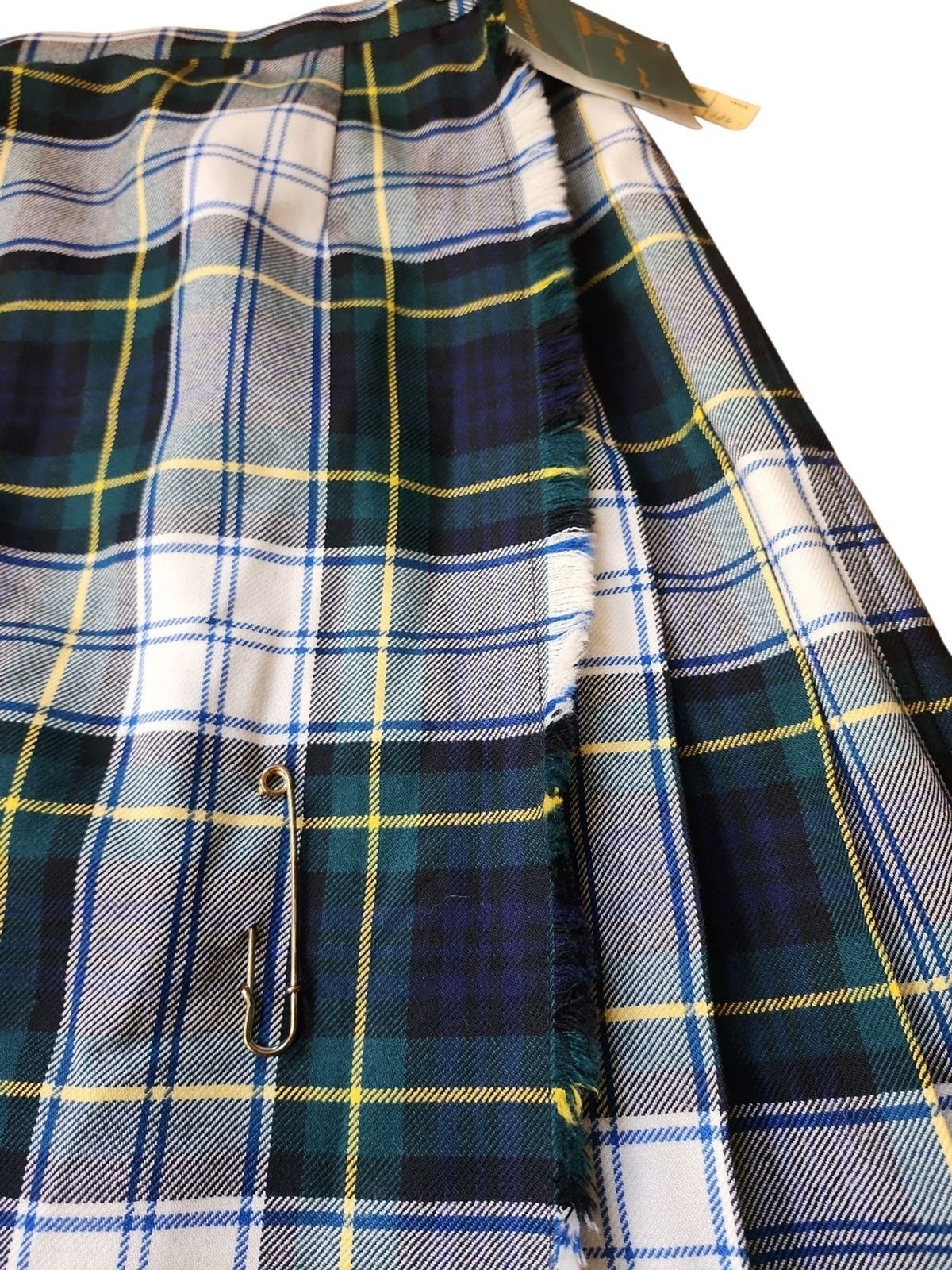 Quissett Cove Tartan Pleated Midi Kilt Womens 16 Wool Green Cosplay Plaid Wrap