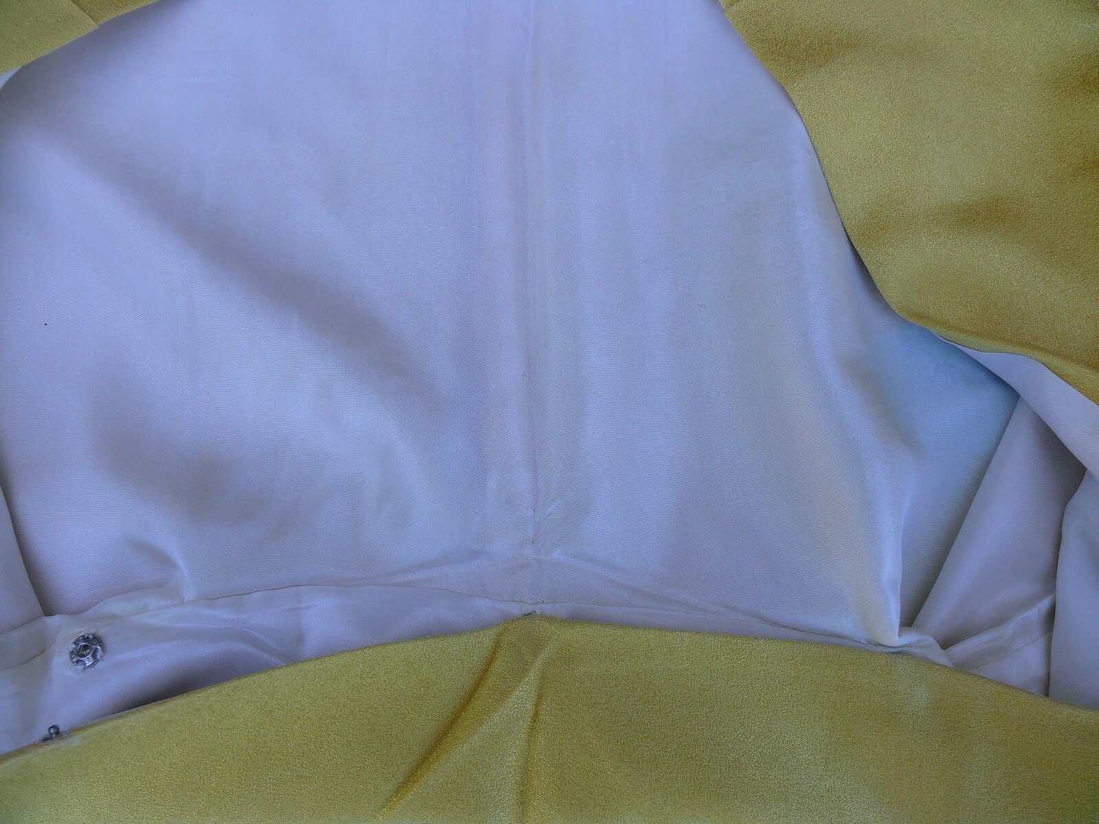 100% SILK WEDDING TSUKESAGE KIMONO:PURE GOLD! Embroidered Yellow Camellia@G33a