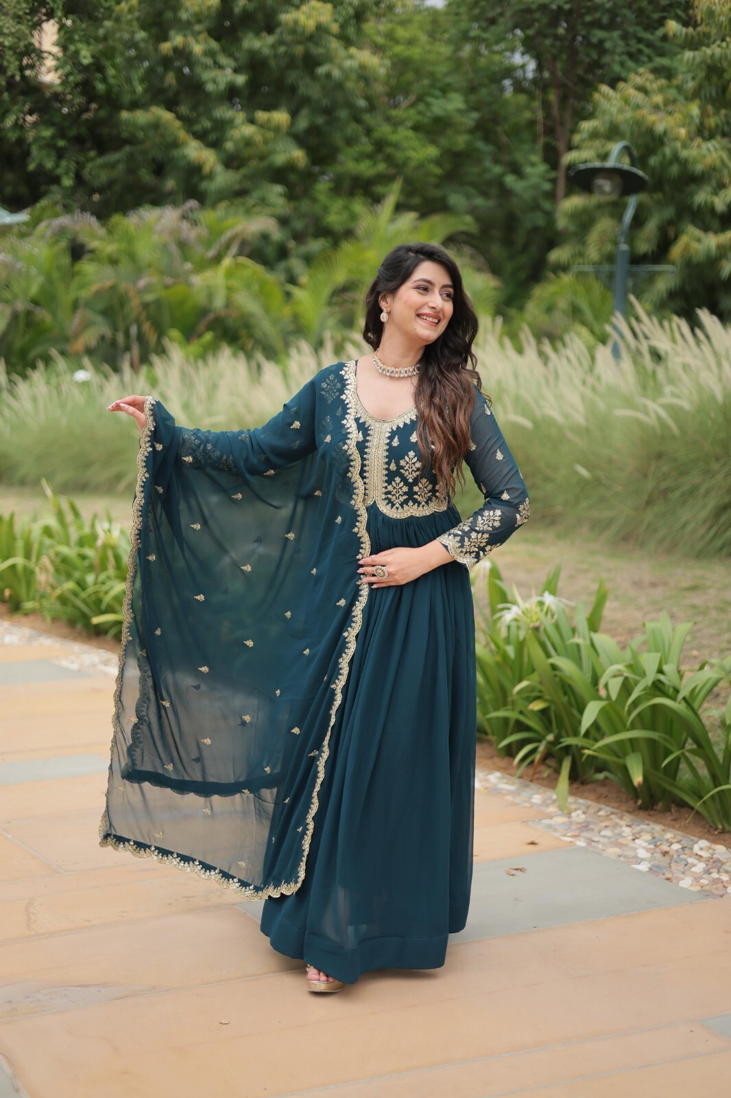 Pakistani Indian Wedding Wear Dress For Women’s Ethnic Taditional Wear Long Gown