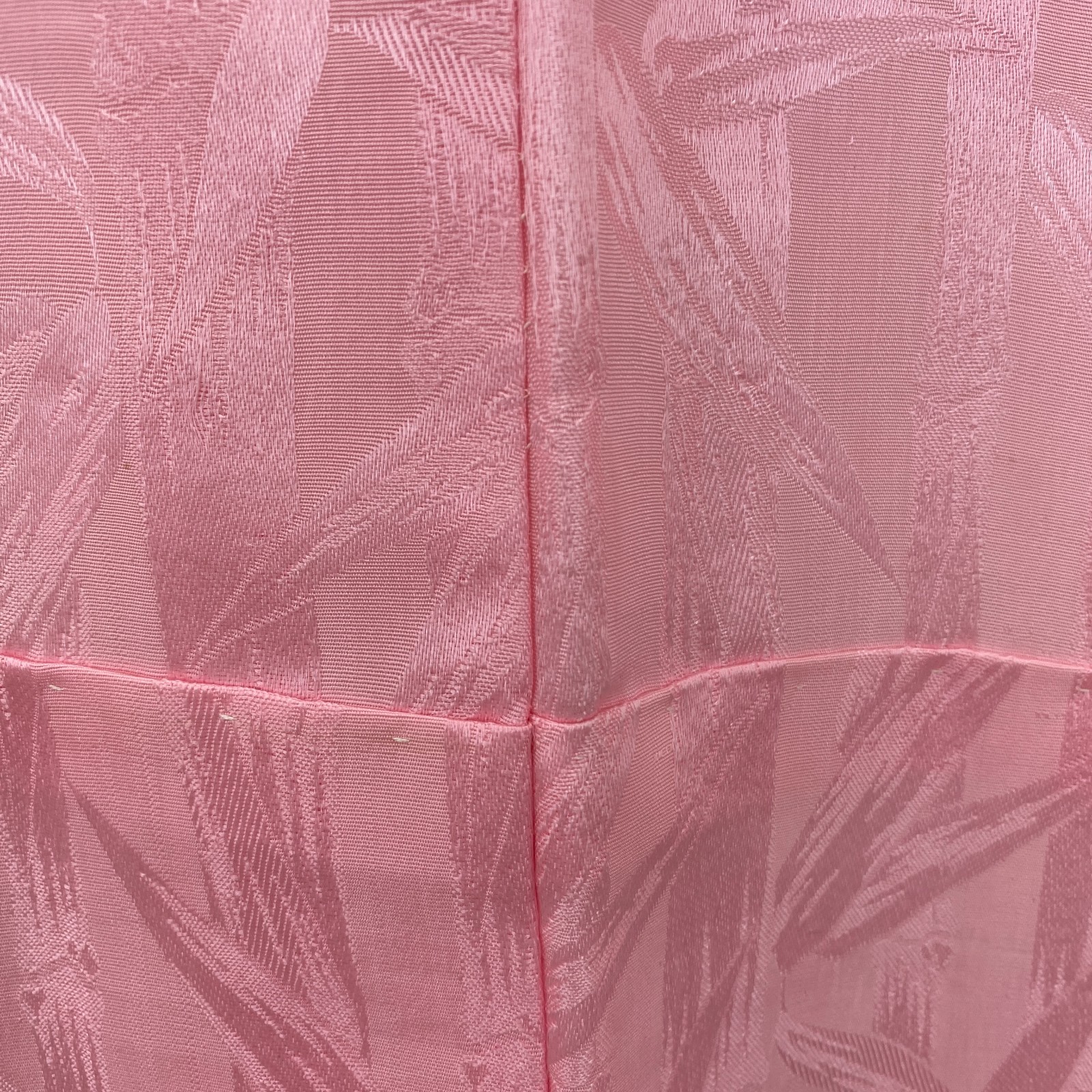 Japanese Vintage Kimono Polyester Pink No Lining Traditional Length 48 in