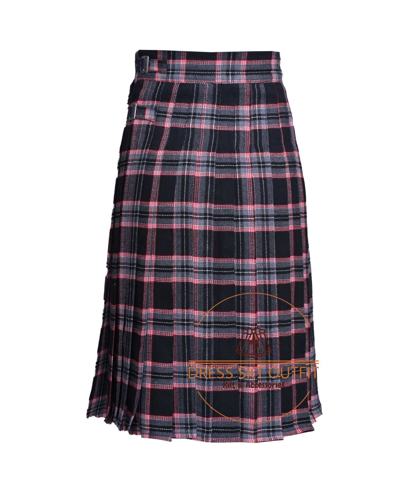 Black Magic Tartan Maxi Skirt for Women – Floor Length Tartan Hostess Skirt